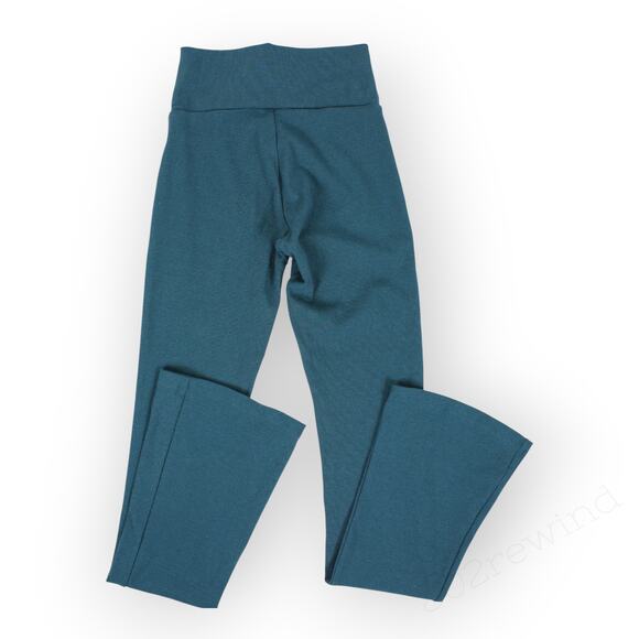 Small NEW Adidas Essential Rib Flared Legging ArcticNight Teal 32"Inseam - Picture 3 of 11